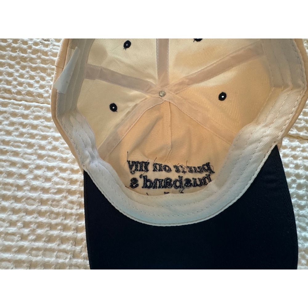 Put It On My Husbands Tab Baseball Cap Navy White Embroidered Adjustable Hat - Picture 3 of 4